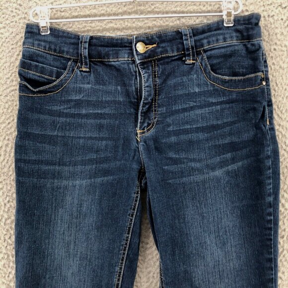 Chicos Jeans Womens 0.5 US 6 So Slimming Blue Medium Wash Denim Stretch Skinny* - Picture 2 of 13